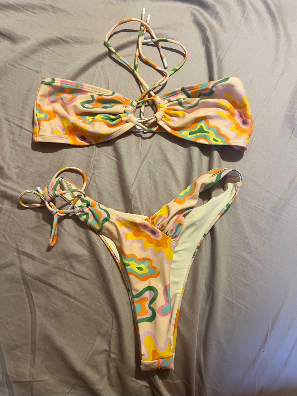 Blackbough Beige and Multicolor Swim Top